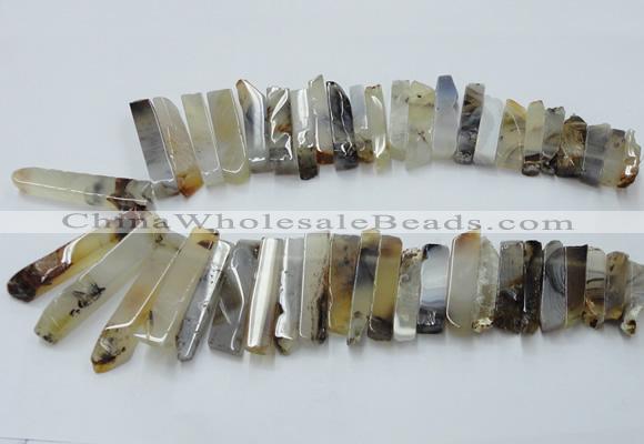 CTD831 Top drilled 8*30mm - 12*70mm sticks montana agate beads