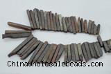 CTD833 15.5 inches 6*30mm - 8*65mm sticks plated agate beads