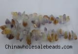 CTD838 Top drilled 10*20mm - 15*30mm nuggets amethyst & citrine beads