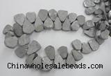 CTD900 Top drilled 15*20mm - 20*30mm freeform plated quartz beads