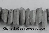 CTD910 Top drilled 5*15mm - 6*25mm wand plated quartz beads