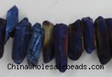 CTD913 Top drilled 5*15mm - 6*25mm wand plated quartz beads