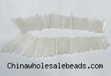 CTD939 Top drilled 5*25mm - 6*60mm sticks white crystal beads