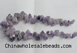 CTD952 Top drilled 8*12mm - 18*25mm faceted nuggets plated amethyst beads