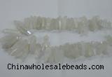 CTD957 Top drilled 8*20mm - 10*35mm nuggets AB-color white crystal beads