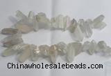 CTD958 Top drilled 10*20mm - 15*35mm nuggets AB-color white crystal beads