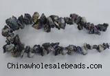 CTD980 Top drilled 10*15mm - 15*25mm nuggets plated druzy agate beads