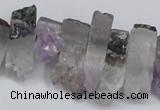 CTD995 Top drilled 10*15mm - 12*25mm sticks plated druzy amethyst beads