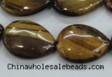 CTE101 15.5 inches 18*25mm flat teardrop yellow tiger eye beads