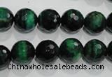 CTE1014 15.5 inches 10mm faceted round dyed green tiger eye beads