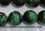 CTE1019 15.5 inches 20mm faceted round dyed green tiger eye beads