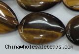 CTE102 15.5 inches 22*30mm flat teardrop yellow tiger eye beads