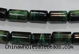 CTE1030 15.5 inches 8*14mm tube dyed green tiger eye beads wholesale