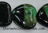CTE1085 15.5 inches 30*30mm heart dyed green tiger eye beads
