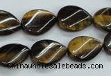 CTE109 15.5 inches 12*18mm twisted teardrop yellow tiger eye beads