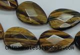 CTE111 15.5 inches 16*22mm faceted & flat teardrop yellow tiger eye beads