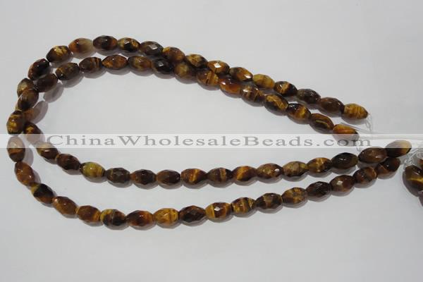 CTE1113 15.5 inches 8*12mm faceted rice yellow tiger eye beads