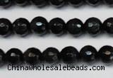 CTE1185 15.5 inches 6mm faceted round blue tiger eye beads