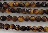 CTE1195 15.5 inches 4mm faceted round yellow tiger eye beads