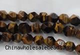 CTE1200 15 inches 6mm faceted nuggets yellow tiger eye beads