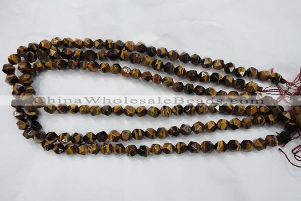 CTE1201 15 inches 8mm faceted nuggets yellow tiger eye beads