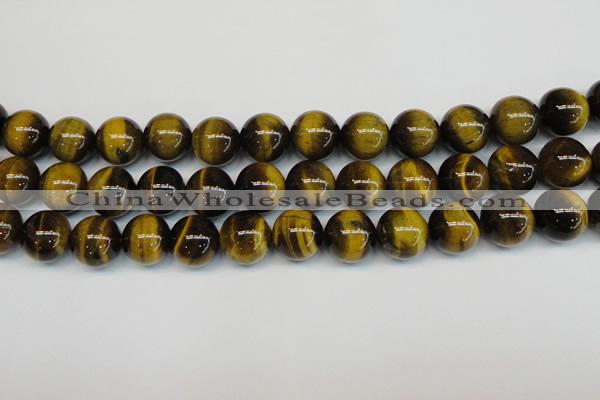 CTE1222 15.5 inches 14mm round AB+ grade yellow tiger eye beads