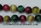 CTE134 15.5 inches 10mm round dyed tiger eye gemstone beads