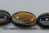 CTE1364 15.5 inches 15*20mm oval yellow & blue tiger eye beads