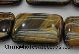CTE1382 15.5 inches 22*30mm rectangle yellow & blue tiger eye beads