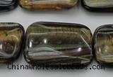 CTE1383 15.5 inches 25*35mm rectangle yellow & blue tiger eye beads