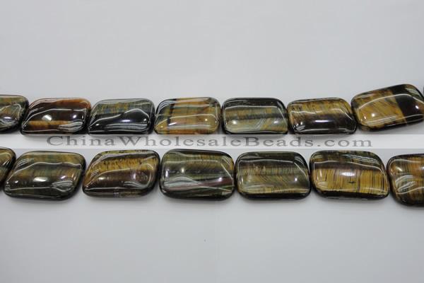 CTE1383 15.5 inches 25*35mm rectangle yellow & blue tiger eye beads