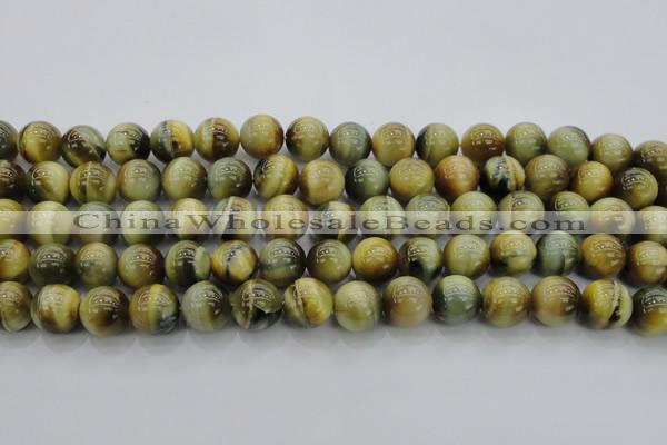 CTE1441 15.5 inches 6mm round golden & blue tiger eye beads