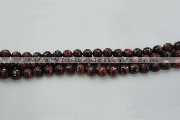 CTE1460 15.5 inches 4mm faceted round red tiger eye beads