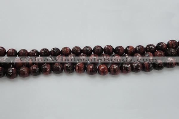 CTE1461 15.5 inches 6mm faceted round red tiger eye beads