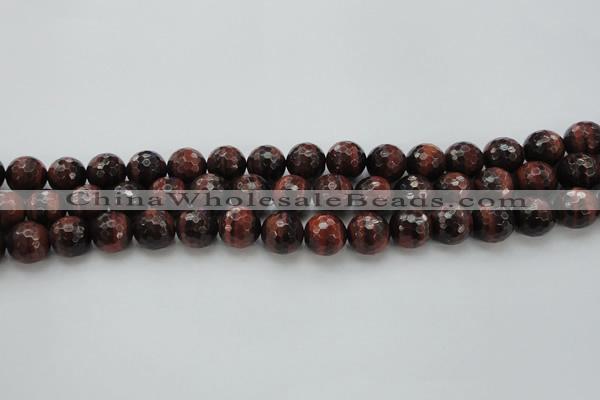 CTE1463 15.5 inches 10mm faceted round red tiger eye beads