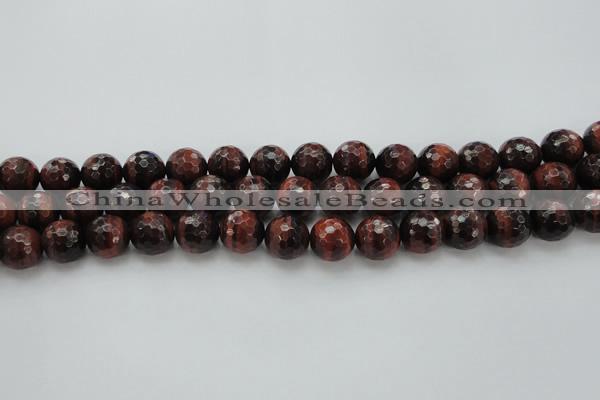 CTE1464 15.5 inches 12mm faceted round red tiger eye beads