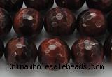 CTE1465 15.5 inches 14mm faceted round red tiger eye beads