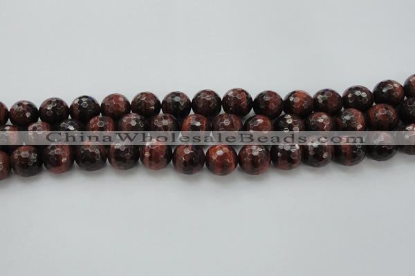 CTE1465 15.5 inches 14mm faceted round red tiger eye beads