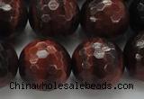 CTE1468 15.5 inches 20mm faceted round red tiger eye beads