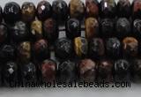 CTE1481 15.5 inches 5*8mm faceted rondelle mixed tiger eye beads