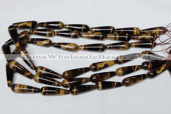 CTE155 15.5 inches 10*30mm teardrop yellow tiger eye gemstone beads