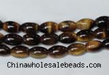 CTE157 15.5 inches 6*8mm rice yellow tiger eye gemstone beads