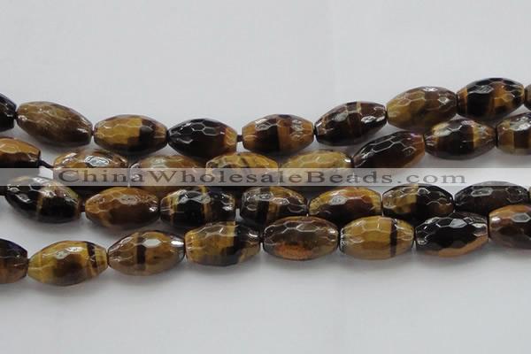 CTE1584 15.5 inches 15*20mm faceted rice yellow tiger eye beads