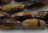 CTE1586 15.5 inches 8*18mm faceted rice yellow tiger eye beads