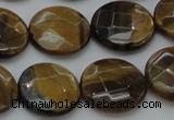 CTE1727 15.5 inches 16mm faceted coin yellow tiger eye beads