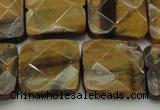 CTE1736 15.5 inches 20*20mm faceted square yellow tiger eye beads