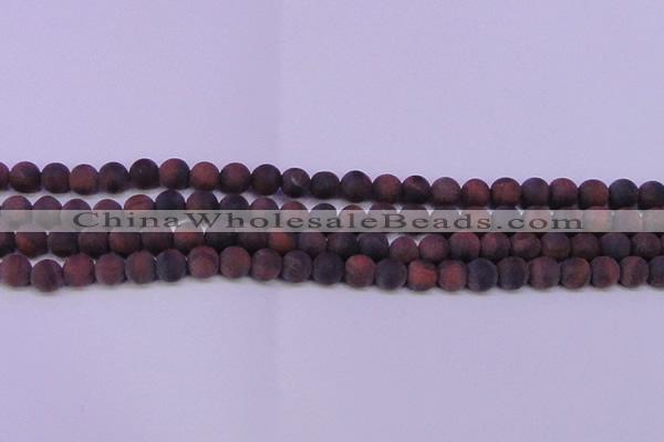 CTE1762 15.5 inches 8mm round matte red tiger eye beads