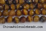 CTE1826 15.5 inches 4mm faceted round yellow tiger eye beads