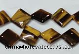 CTE186 15.5 inches 10*10mm diamond yellow tiger eye gemstone beads