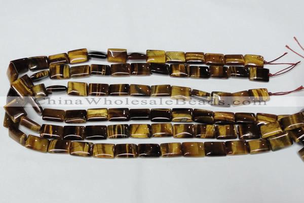 CTE188 15.5 inches 10*14mm rectangle yellow tiger eye gemstone beads